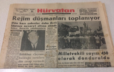 Hürvatan Gazetesi 11 Mayıs 1961 - Milletvekili Sayısı 450 Olarak Donduruldu - GZ17032 - 2