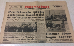 Hürvatan Gazetesi 11 Nisan 1961 - Kıbrısta Türklere Tecavüz Başladı - GZ17040 - 1