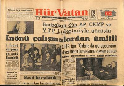 Hürvatan Gazetesi 12 Kasım 1961 - İsmet İnönü Dünyanın En Eski Başvekili GZ88642 - 1