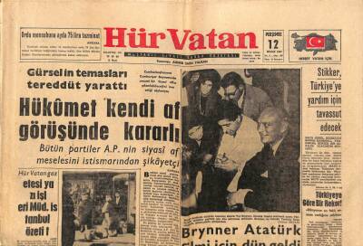 Hürvatan Gazetesi 12 Nisan 1962 - Brynner Atatürk Filmi İçin Dün Geldi GZ91088 - 1