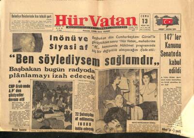 Hürvatan Gazetesi 13 Nisan 1962 - Fransa Monako Prensi Rainiere Baskı Yapıyor GZ91087 - 1