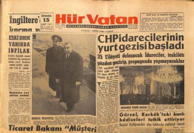 Hürvatan Gazetesi 15 Mart 1961 - Gürsel Kerkükteki Kanlı Hadiseleri Tetkik Ediyor GZ89950 - 1