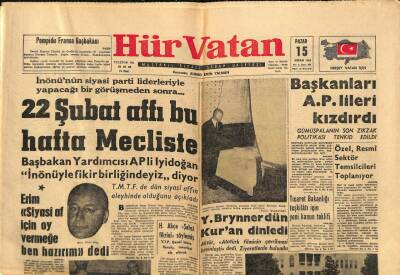 Hürvatan Gazetesi 15 Nisan 1962 - Milli Eğitim İçin Gelir Aranıyor - Soya Fasulye Fabrikası Kuruluyor GZ90235 - 1