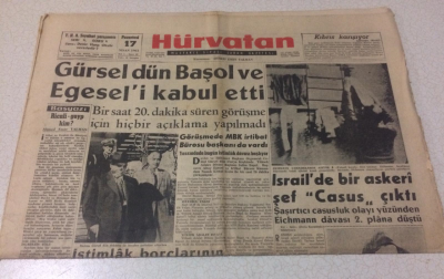 Hürvatan Gazetesi 17 Nisan 1961 - Gürsel Dün Başol Ve Egeseli Kabul Etti - GZ17035 - 2
