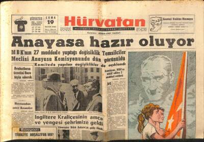 Hürvatan Gazetesi 19 Mayıs 1961 - Anayasa Hazır Oluyor GZ89917 - 1