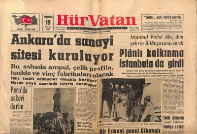 Hürvatan Gazetesi 19 Temmuz 1962 - İran Başbakanı Amini İstifa Etti - Ankarada Sanayi Sitesi Kuruluyor GZ90859 - 1
