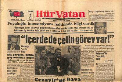 Hürvatan Gazetesi 2 Ağustos 1962 - Türk Parası Kanunu Koruma Kanununu İhlal Eden 2 Papağan Nezarette GZ89876 - 1