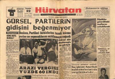 Hürvatan Gazetesi 22 Haziran 1961 - Menderes İle Arkadaşları, Menderes 9. Defa Mahkum Oldu GZ89890 - 1