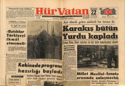 Hürvatan Gazetesi 22 Kasım 1961 - Millet Meclisi-Senato Arasında Anlaşmazlık GZ88618 - 1