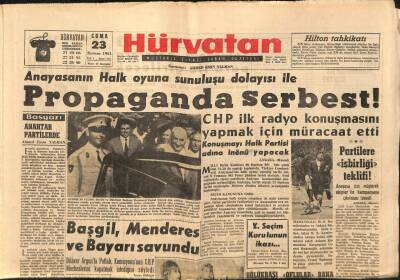 Hürvatan Gazetesi 23 Haziran 1961 - Başgil Menderes Ve Bayarı Savundu GZ89889 - 1