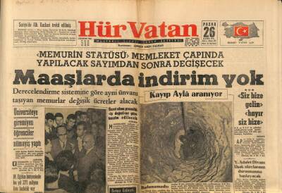 Hürvatan Gazetesi 26 Kasım 1961 - M.Eğitim Bütçesinde Bu Yıl 271 Milyon Lira Fazlalık Var GZ88622 - 1