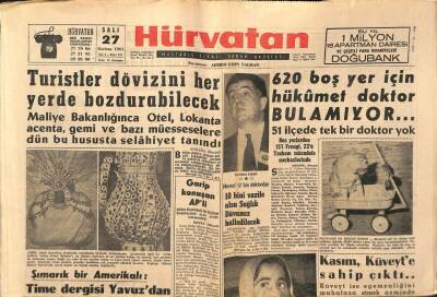 Hürvatan Gazetesi 27 Haziran 1961 - Şımarık Bir Amerikalı Time Dergisi Yavuzdan Esrarkeş Diye Bahsetti GZ89885 - 1