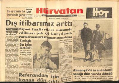 Hürvatan Gazetesi 29 Mart 1961 - Dış İtibarımız Arttı,, Kızıloğlu Dar Bölge Taraftarı GZ89938 - 1