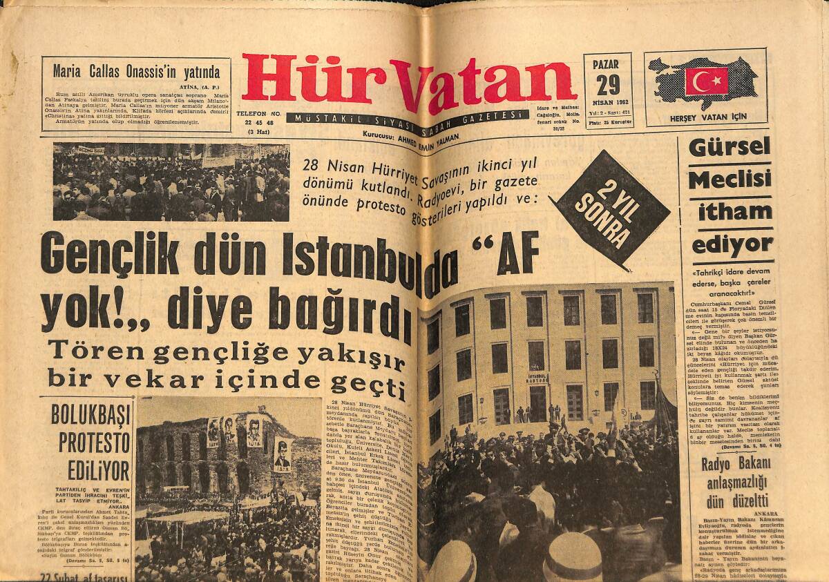 Hürvatan Gazetesi 29 Nisan 1962 - Bölükbaşı Protesto Ediliyor - Koçero Sirk Hayvanı Gibi Seyrediliyor GZ148813 - 1