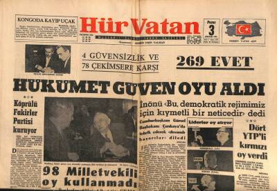 Hürvatan Gazetesi 3 Aralık 1961 - 1500 Taşıt İşçisi Dün Yürüyüş Yaptı GZ88659 - 1
