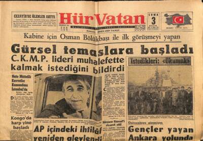 Hürvatan Gazetesi 3 Kasım 1961 - Kongoda Harb Yine Başladı GZ88634 - 1
