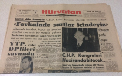 Hürvatan Gazetesi 3 Nisan 1961 - Kıbrısta İhtilaf Gittikçe Büyüyor - GZ17043 - 1