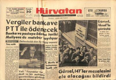 Hürvatan Gazetesi 30 Mart 1961 - Gürsel, 147ler Meselesini Ele Alacağını Bildirdi GZ89937 - 1