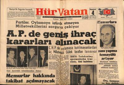 Hürvatan Gazetesi 4 Aralık 1961 - APde Geniş İhraç Kararları Alınacak GZ88660 - 1
