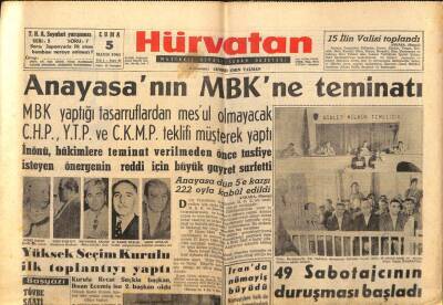 Hürvatan Gazetesi 5 Mayıs 1961 - Anayasanın MBKne Teminatı GZ89931 - 1