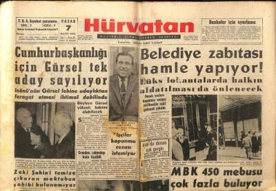 Hürvatan Gazetesi 7 Mayıs 1961 - Cumhurbaşkanlığı İçin Gürsel Tek Aday Sayılıyor GZ89929 - 1