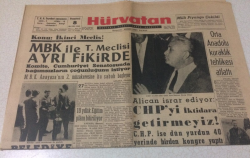 Hürvatan Gazetesi 8 Mayıs 1961 - MBK İle T. Meclisi Ayrı Fikirde - GZ17063 - 2