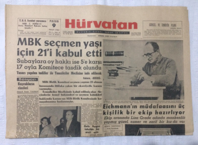 Hürvatan Gazetesi 9 Nisan 1961 - Yassıadada Üç Yeni Davaya Başlanıyor- GZ17071 - 2