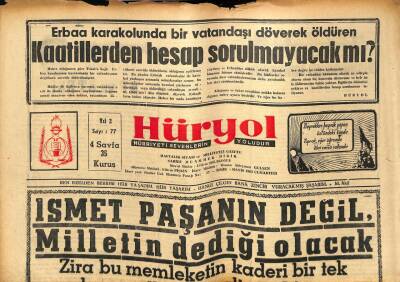 Hüryol Gazetesi 12 Mayıs 1962 - İsmet Paşanın Değil , Milletin Dediği Olacak GZ83048 - 1