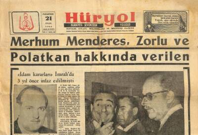 Hüryol Gazetesi 21 Eylül 1964 - Menderes , Zorlu Ve Polatkan İçin Aileleri Mevlid Okuttular GZ115288 - 1