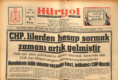 Hüryol Gazetesi 7 Temmuz 1962 - CHPlilerden Hesap Sormak Zamanı Artık Gelmiştir GZ83012 - 1