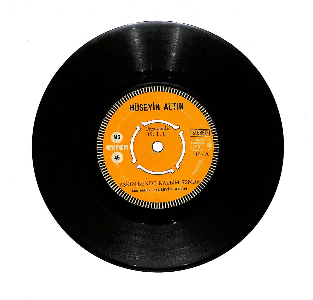 Hüseyin Altın - Aşkın Bende Kalbim Sende - Gönül Masalı 45'lik Plak (10/7.5) PLK27114 - 1
