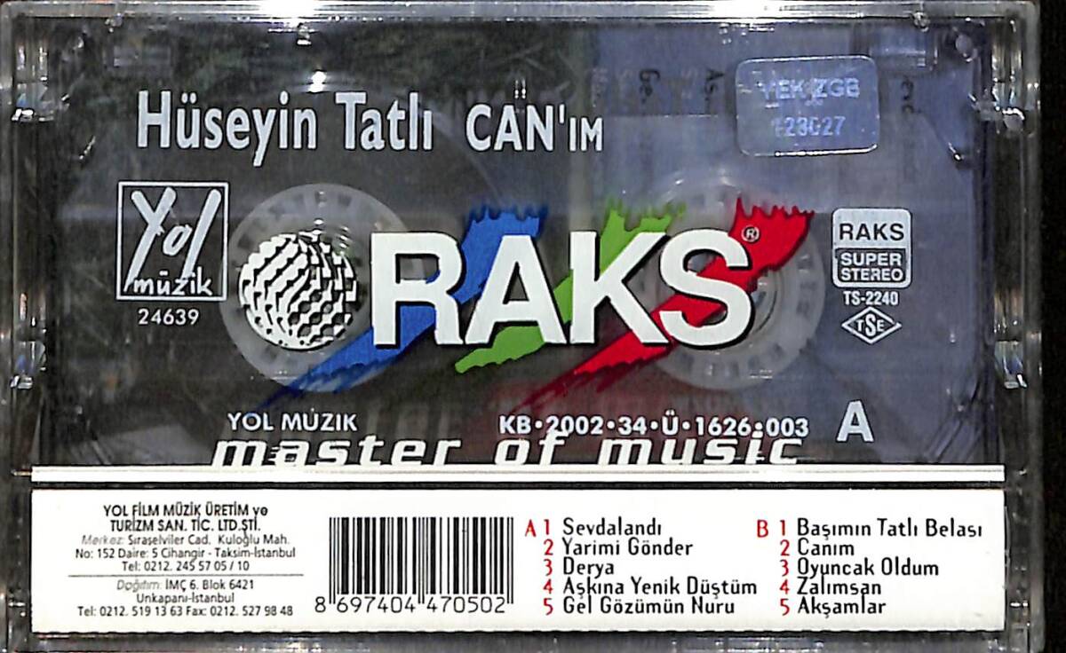 Hüseyin Tatlı - Can'ım Kaset (Sıfır) KST28385 - 2