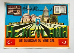 Hz. Mevlana Ne Olursan Ol Yine Gel Yazılı Kartpostal KRT19434 - Gökçekoleksiyon