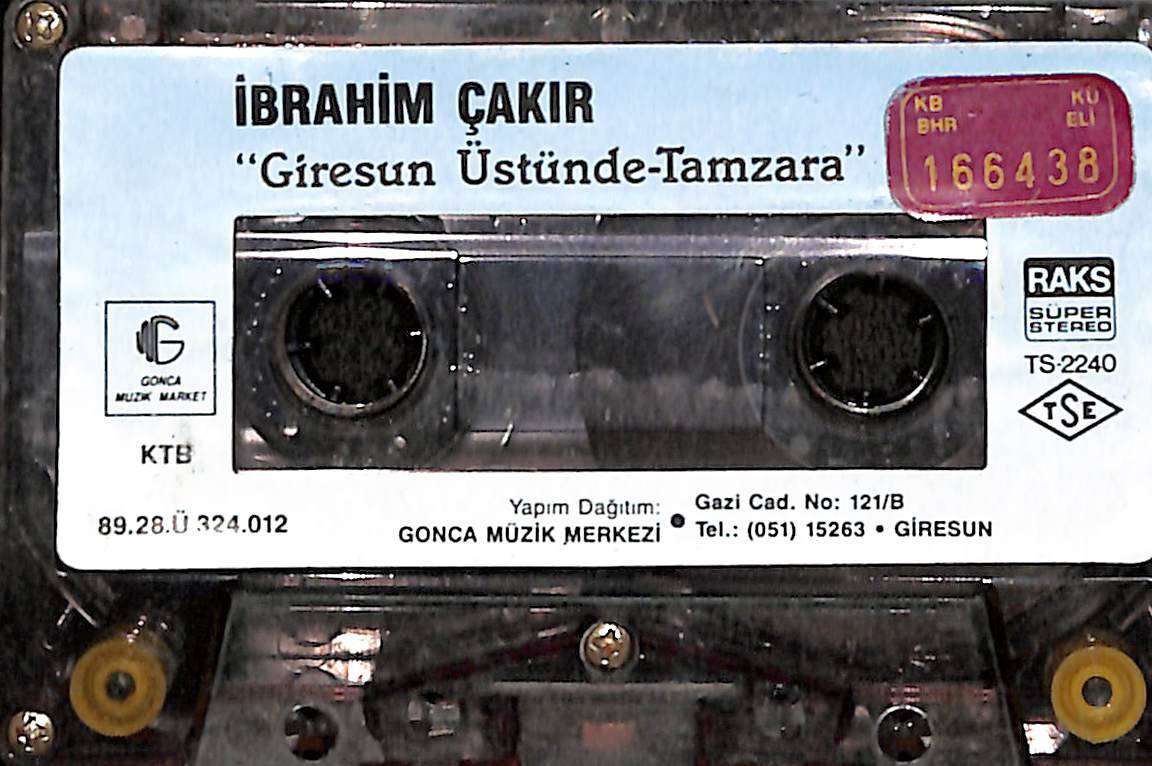 İbrahim Çakır – Giresun Üstünde & Tamzara Orijinal Kaset (İkinci El) * Gonca Müzik Merkezi - 1989 - Kırmızı Bandrol - Karadeniz Müzik * KST31161 - 1