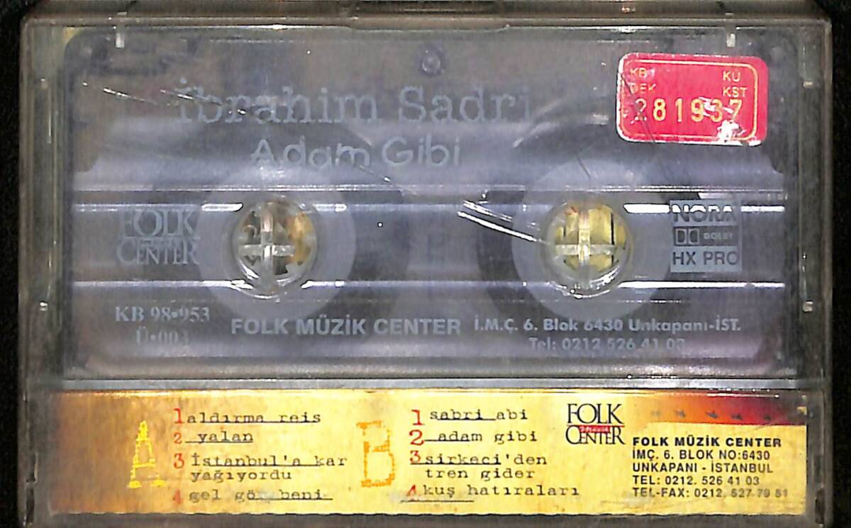 İbrahim Sadri - Adam Gibi Kaset (İkinci El Kaset) KST29525 - 2