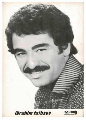 İbrahim Tatlıses Siyah-Beyaz Büyük Boy Kartpostal KRT6689 - 1