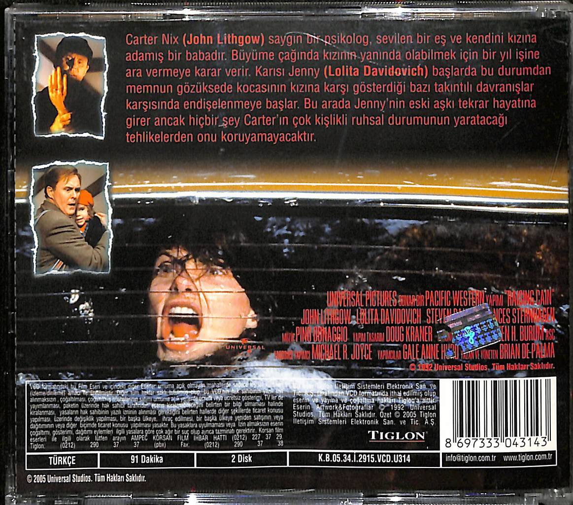 İçimizdeki Şeytan – Raising Cain (1992) VCD Film **NADİR FİLM** VCD28105 - 2