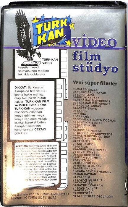 İftira – Vahdet Vural, Filiz Ersürer, Ünsal Emre (VHS) – Türk-Kan Video Almanya Baskı (İkinci El) DVD2777 - 2