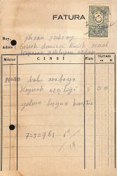 İhsan Işıksoy Otomobil Bakım Faturası Damga Pullu 1961 EFM(N)10858 - Gökçekoleksiyon