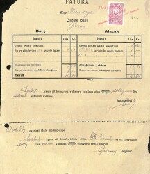 İhsan Kaya Giresun Gazete Bayii Faturası, Havadis Gazetesi Antetli Damga Pullu Fatura EFM(N)12059 - Gökçekoleksiyon