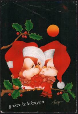 İki Sevimli Arkadaş Kartpostal KRT4495 - 1