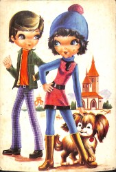 İki Sevimli Arkadaş Kartpostal KRT4498 - Gökçekoleksiyon