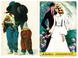 İkili Pop-Art Kartpostal KRT7645 - Gökçekoleksiyon