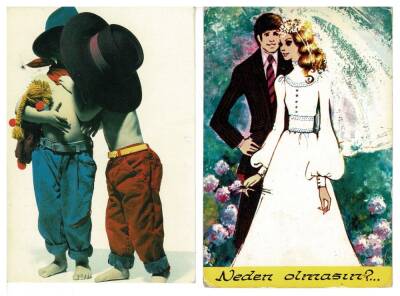 İkili Pop-Art Kartpostal KRT7645 - 1