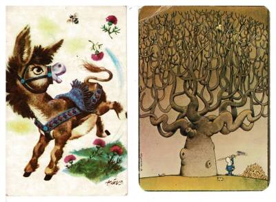 İkili Pop-Art Kartpostal KRT7996 - 1
