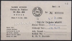 İlhan Aygün 1986 Yılı Otobüs Bileti PYB2880 - 1
