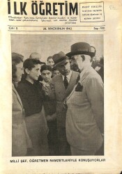 İlk Öğretim Dergisi Sayı100 28. İkincikanun 1942 - İsmet İnönü Öğretmenlerle NDR77679 - Gökçekoleksiyon
