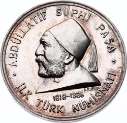 İlk Türk Nümismatı Abdüllatif Suphi Paşa Gümüş Madalyon MVM825 - Gökçekoleksiyon