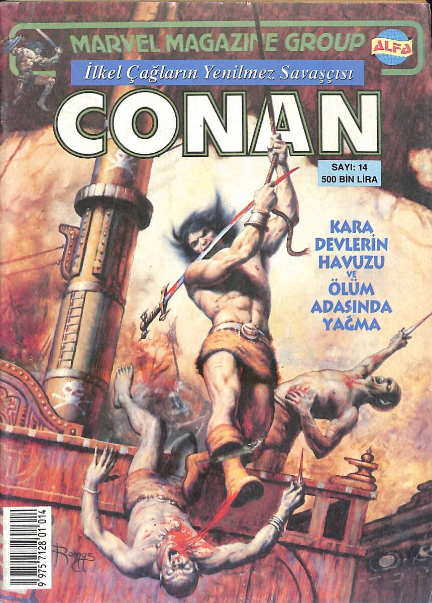 İlkel Çağların Yenilmez Savaşçısı CONAN Çizgi Roman Sayı:14 - Kara Devlerin Havuzu ve Ölüm Adasında Yağma NDR94290 - 1
