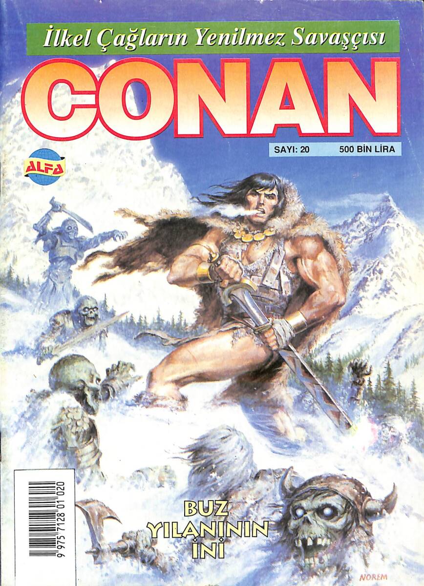 İlkel Çağların Yenilmez Savaşçısı CONAN Çizgi Roman Sayı:20 - Buz Yılanının İni NDR94284 - 1